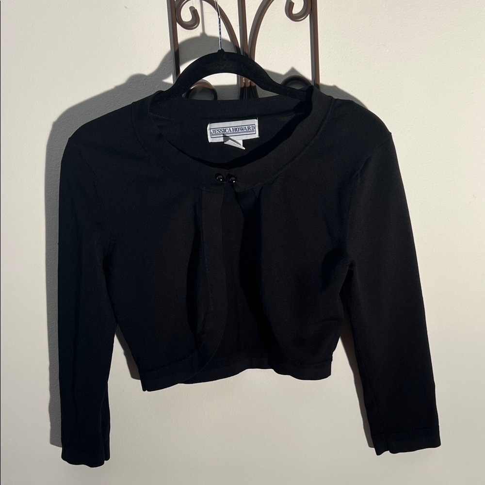 Jessica Howard Black Buttoned Cardigan